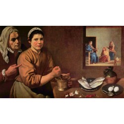 VELÁZQUEZ. Cristo en casa de Marta y María