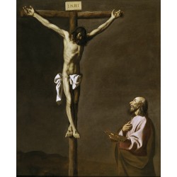 ZURBARÁN, San Lucas como pintor, ante Cristo en la Cruz