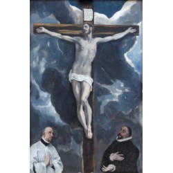 EL GRECO. Cristo crucificado con dos donantes
