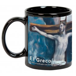 EL GRECO, "Cristo crucificado con dos donantes". Mug negro