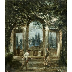 VELÁZQUEZ. Vista del jardín de Villa Medici en Roma